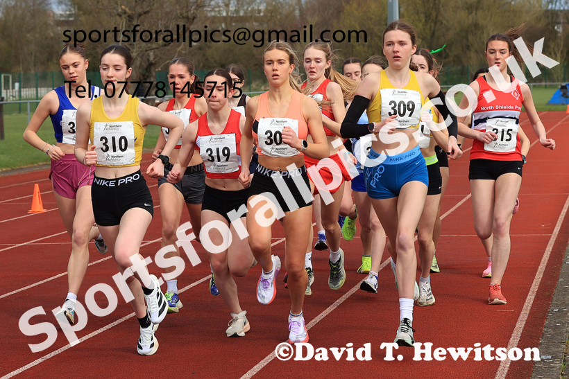 Womens Under-17s Young Athletes 5k, 2026 Northern Mens 12 and Womens 6 Stage Road Relays and Young Athletes 5k, Sheepmount Stadium, Carlisle. Photo: David T. Hewitson/Sports for All Pics